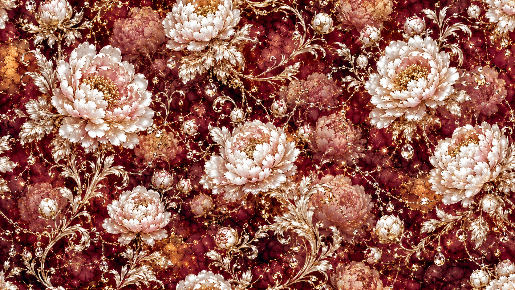 BLOOM / PEONIES — Bordeaux · Crimson Peony Wall Mural