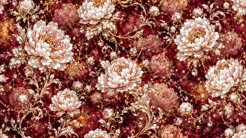 BLOOM / PEONIES — Bordeaux · Crimson Peony Wall Mural