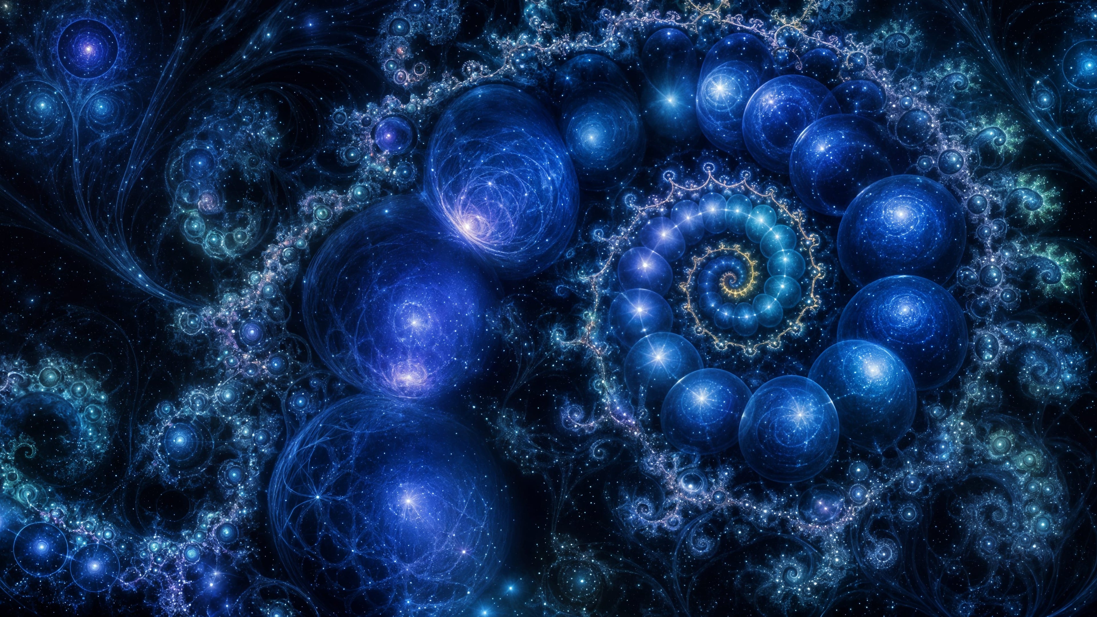 SIGNAL / NAUTILUS — Fractal Deep Wall Mural