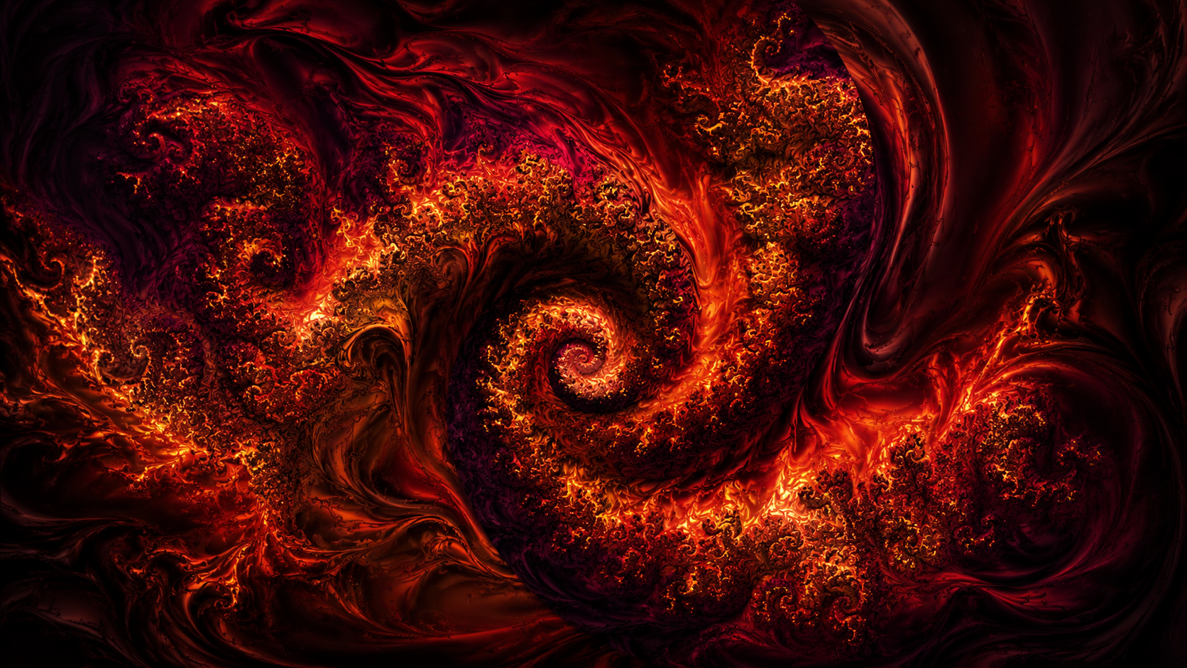 SIGNAL / INFERNO — Fractal Fire Wall Mural