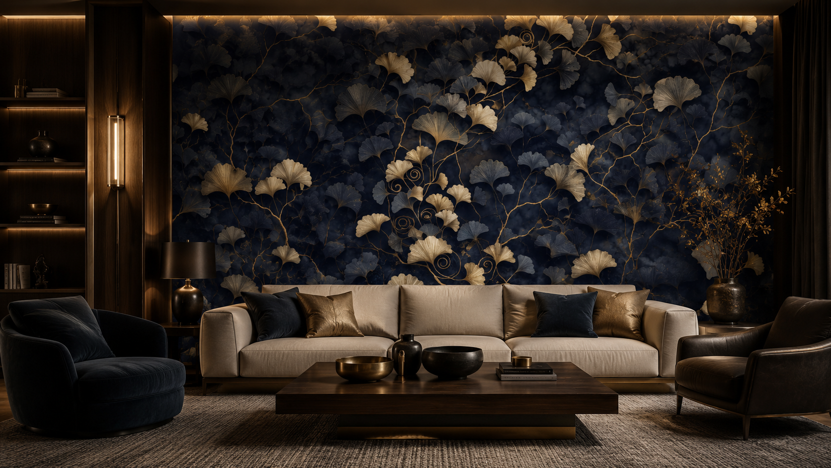 BLOOM / GINKGO — Golden Night Wall Mural