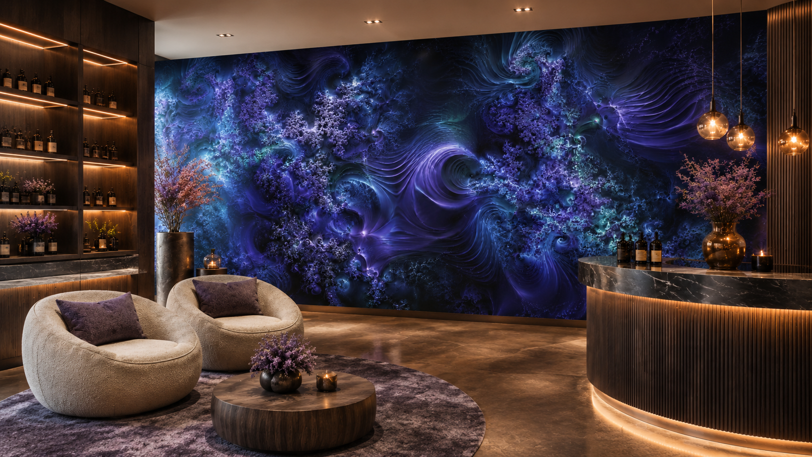 SIGNAL / VORTEX — Fractal Interference Wall Mural