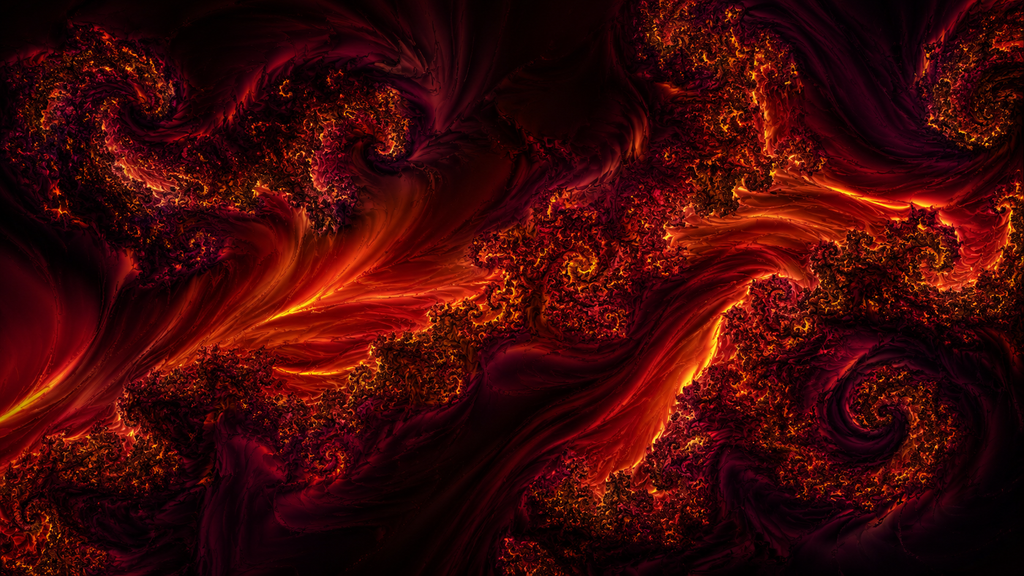 SIGNAL / INFERNO — Fractal Fire Wall Mural