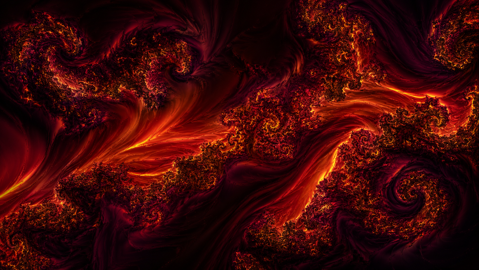 SIGNAL / INFERNO — Fractal Fire Wall Mural