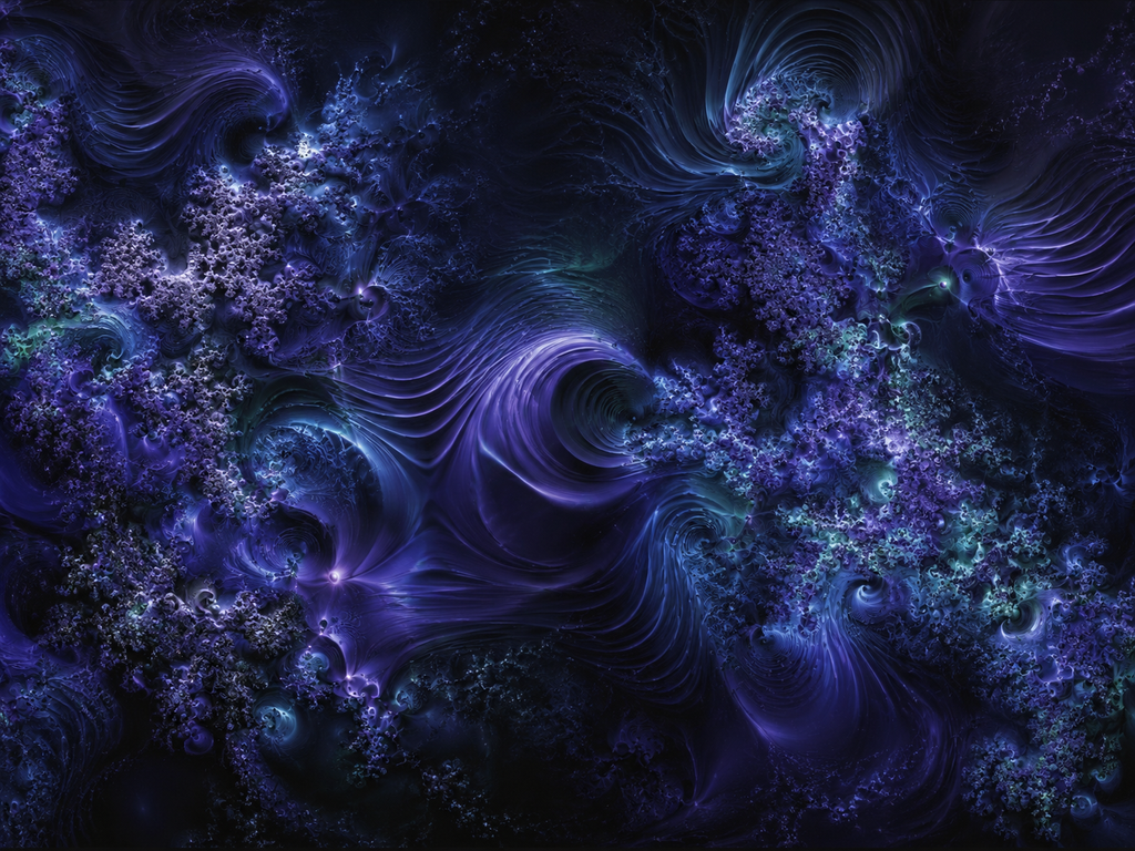 SIGNAL / NAUTILUS — Fractal Deep Wall Mural