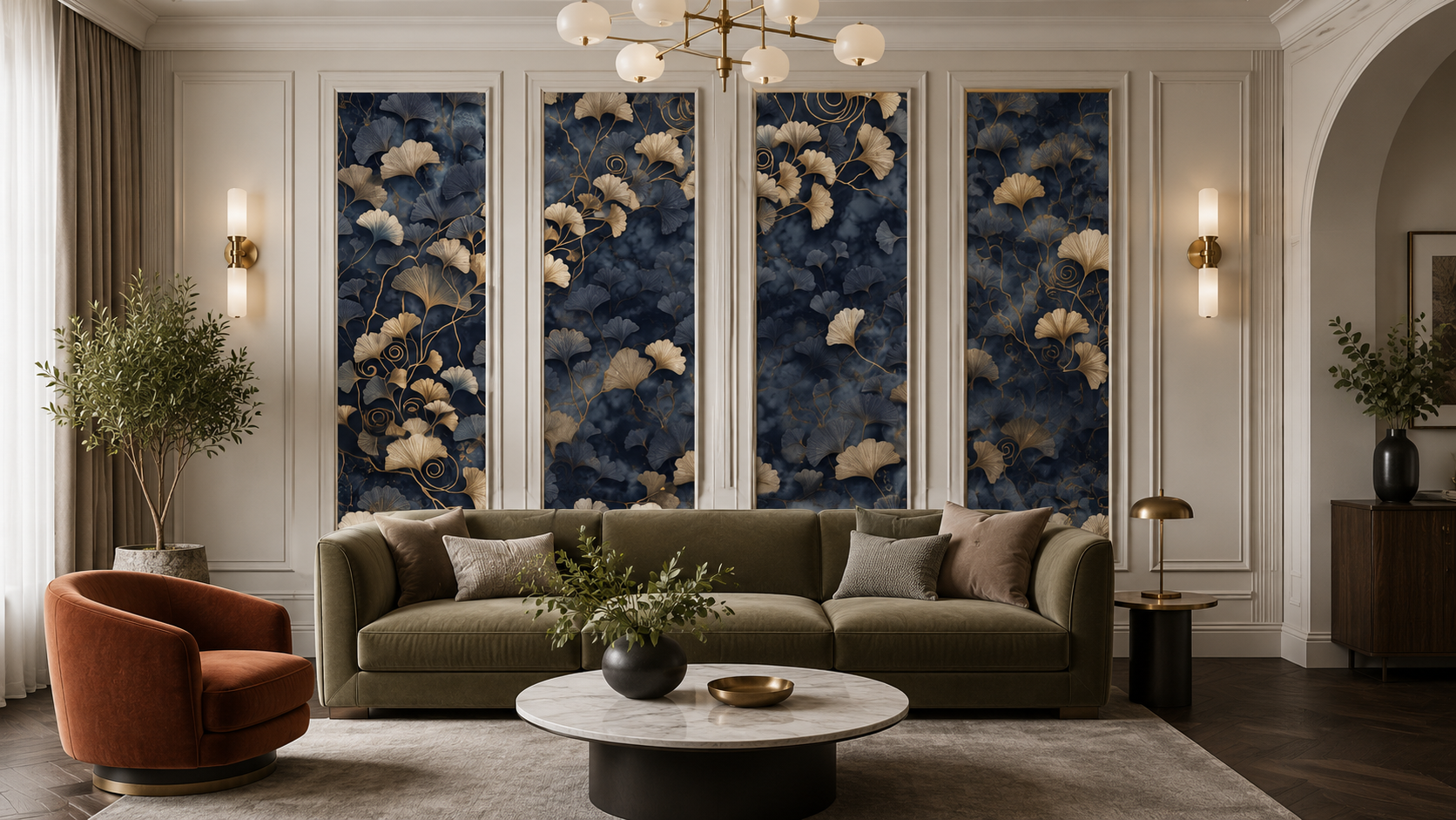 BLOOM / GINKGO — Golden Night Wall Mural