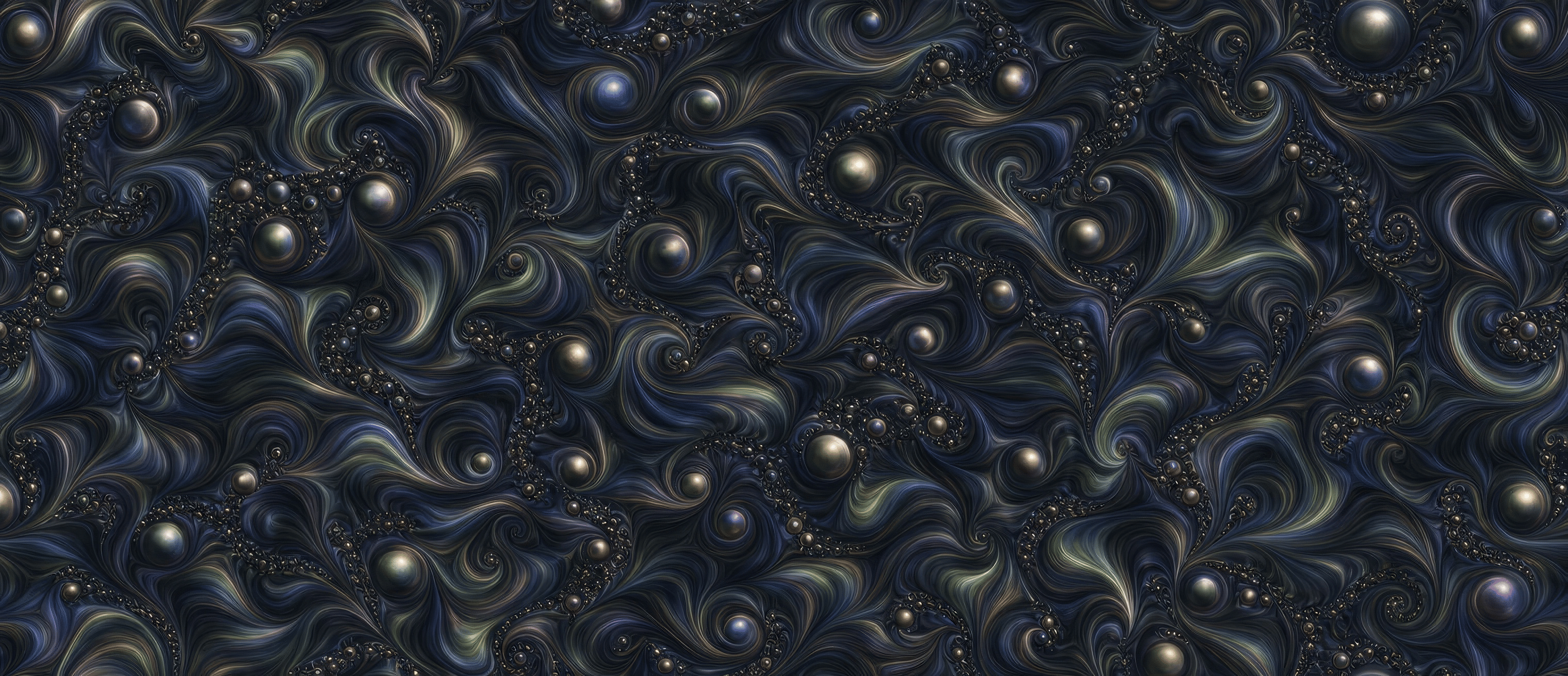SIGNAL / OBSIDIAN — Fractal Stone Wall Mural