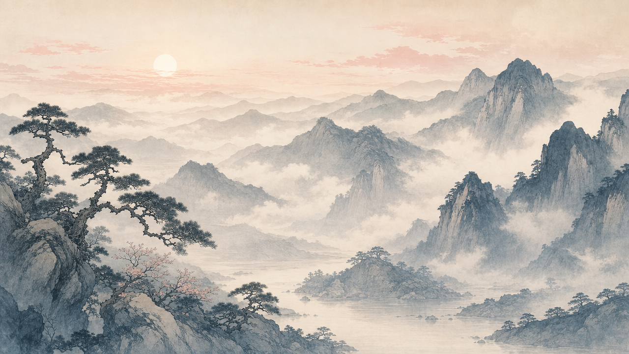 MIST / ZEN — Japanese Landscape Wall Mural