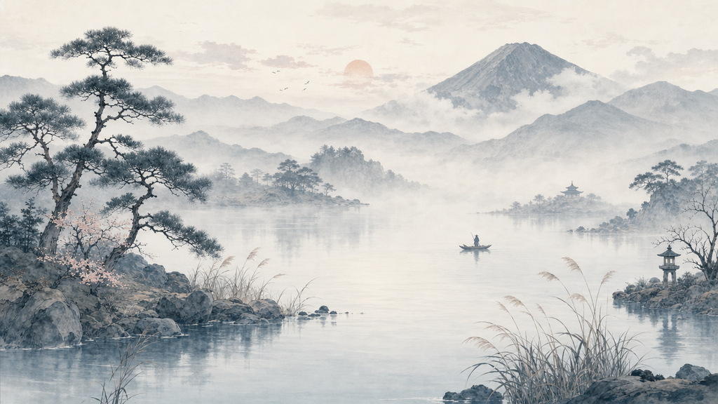 MIST / ZEN — Japanese Landscape Wall Mural