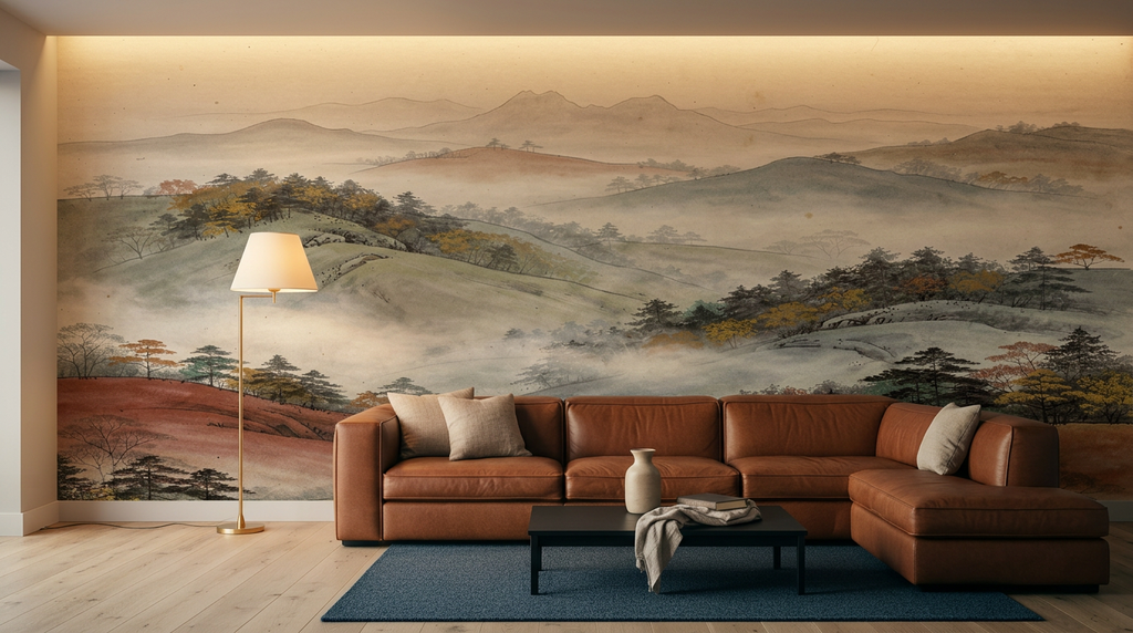 MIST / AUTUMN — Japanese Mountain Wall Mural