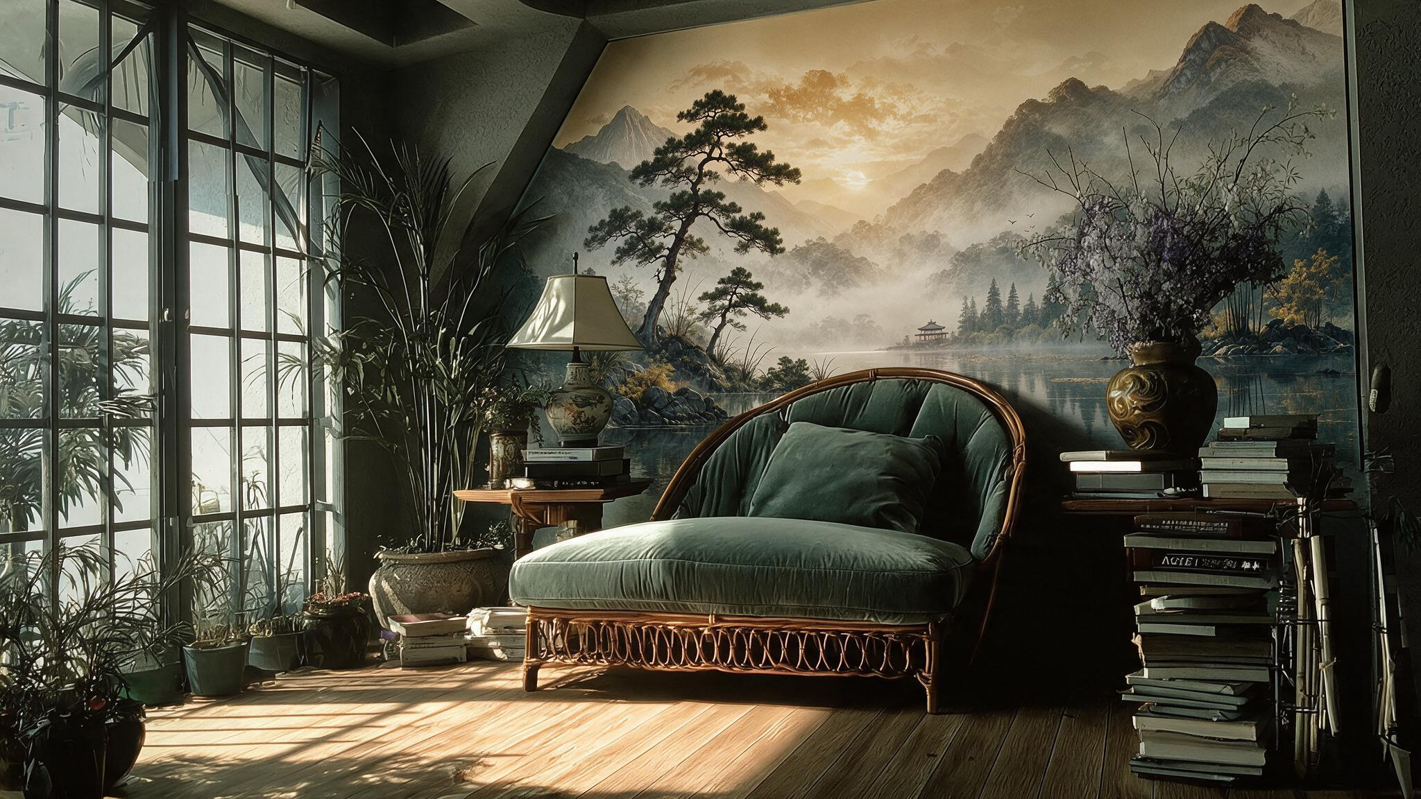 MIST / Twilight Retreat — Japanese Landscape Wall Mural